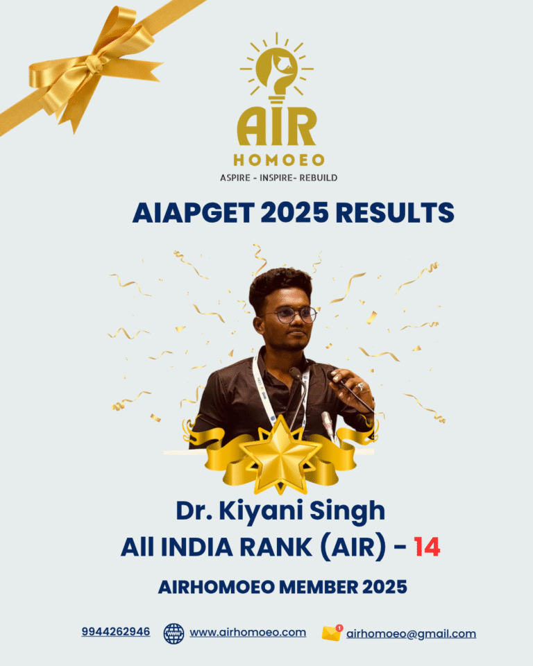 Results Congratulations AIR homoeo